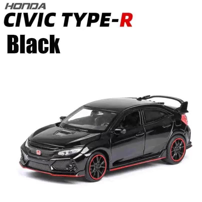1:32 Honda Accord CIVIC TYPE-R Toys Cars Miniature Models Alloy Diecast Doors Opened Car Toy Sound Light Vehicles Children Gifts ahn256