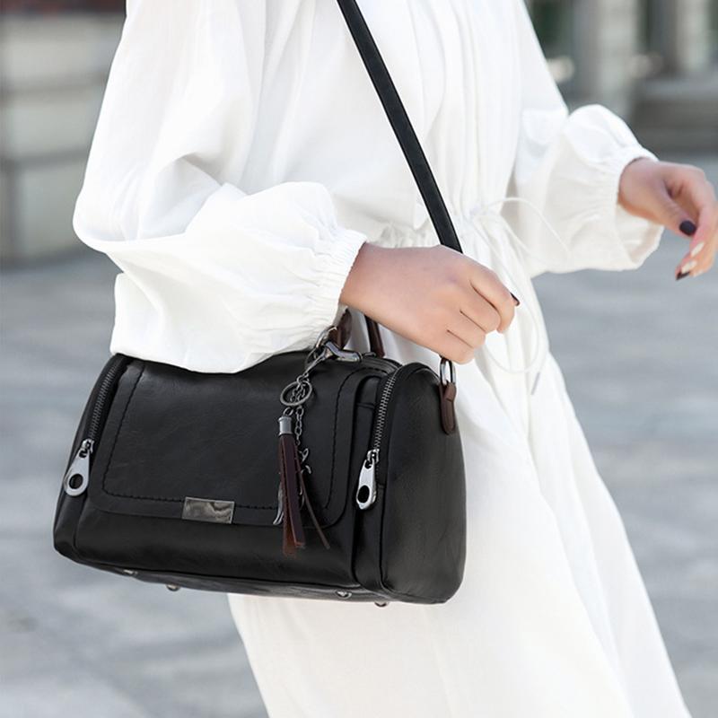 Сумка с кисточками, женская, большой вместимости, на плечо, модная, на молнии, кроссбоди со съемным ремешком CLE