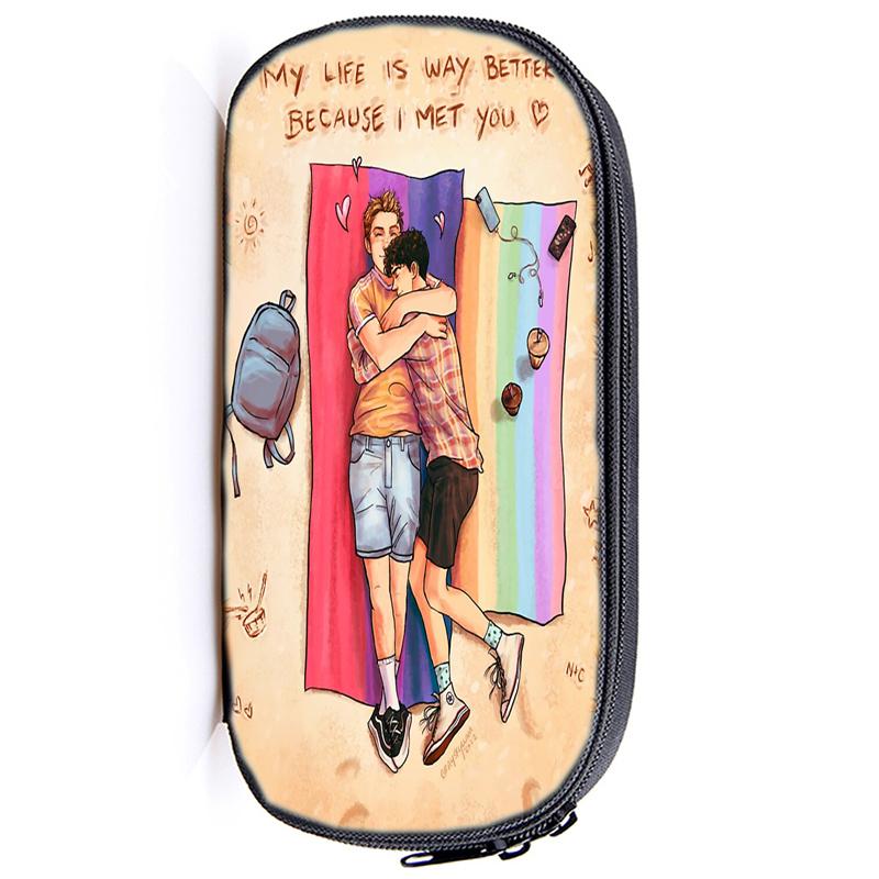 Heartstopper Канцелярские принадлежности Сумка-карандаш Ник и Чарли Студенческий экзамен Специальный нейлоновый чехол для ручки ЛГБТ-сумка унисекс Школьные принадлежности