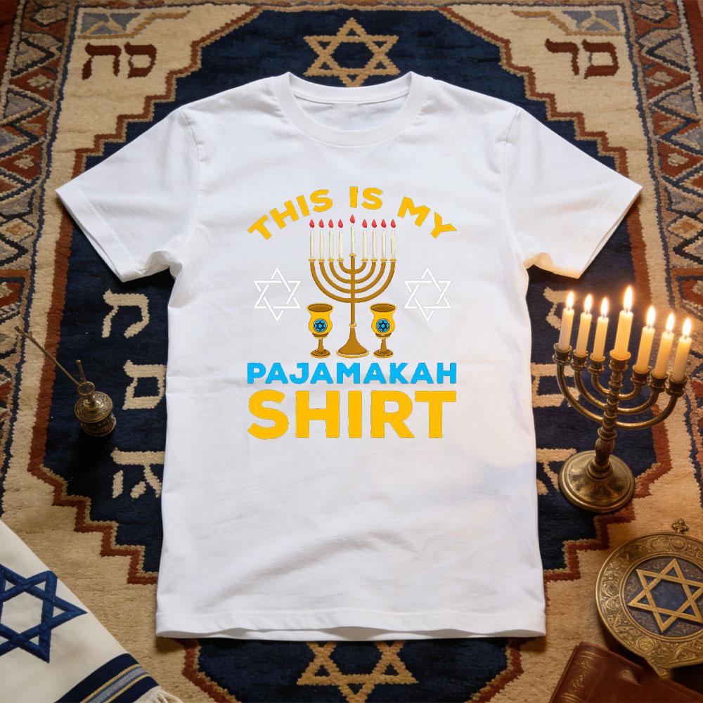 Unisexorah Jewish Hanukkah This Is My Pajama TShirt Women Unisex Casual Cotton Graphic T Shirts Jewish Festival Shortsleev