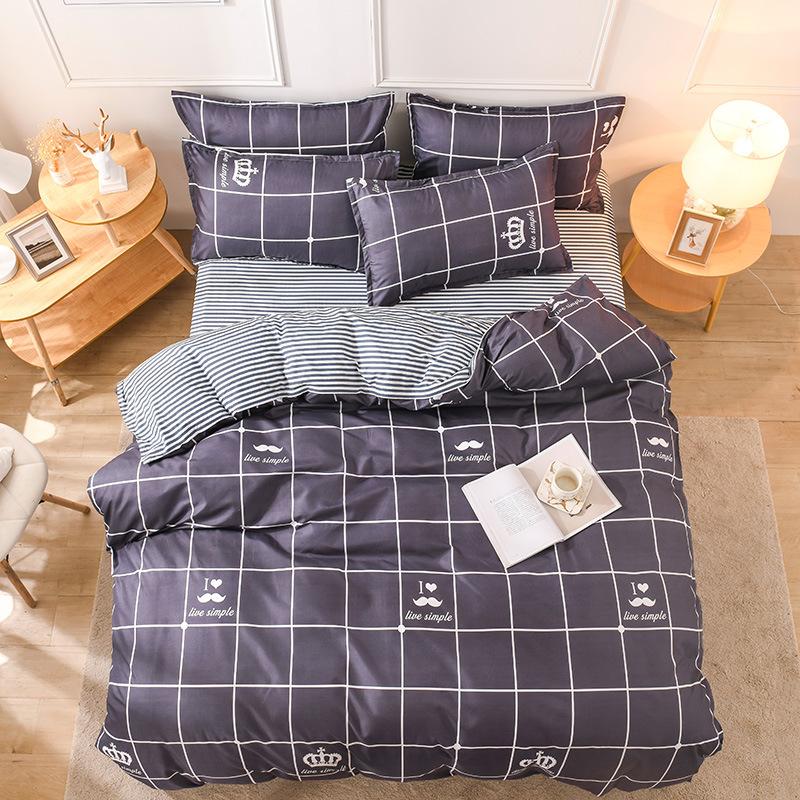 Домашний текстиль Grinding Комплект из четырех предметов, простыня пододеяльник, односпальный комплект постельного белья из трех предметов для общежития