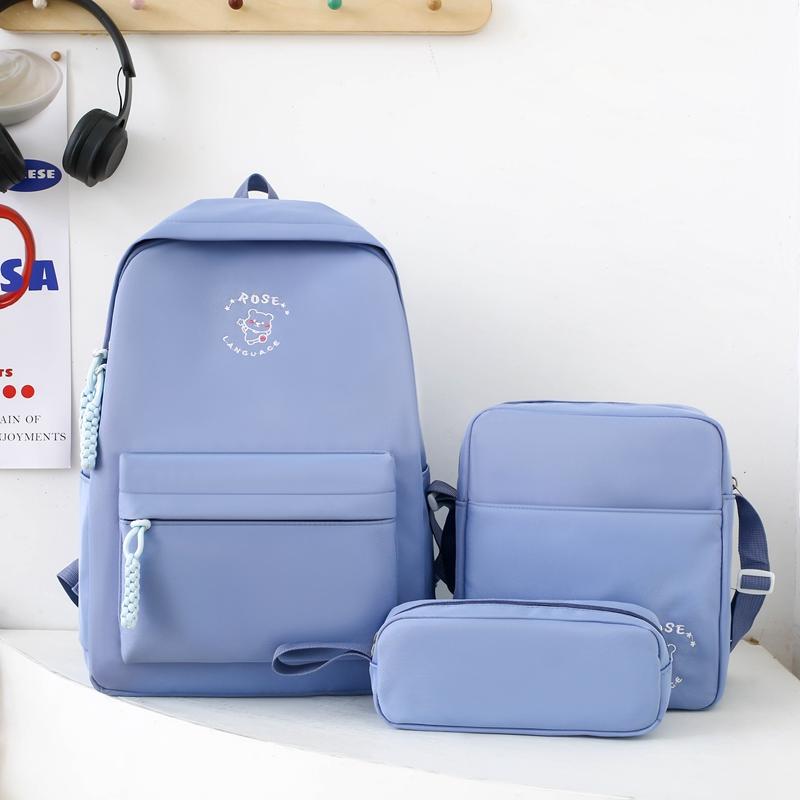 Комплект из трех рюкзаков с мультяшным принтом, школьный рюкзак для девочек, большой вместимости, для учеников начальной и средней школы