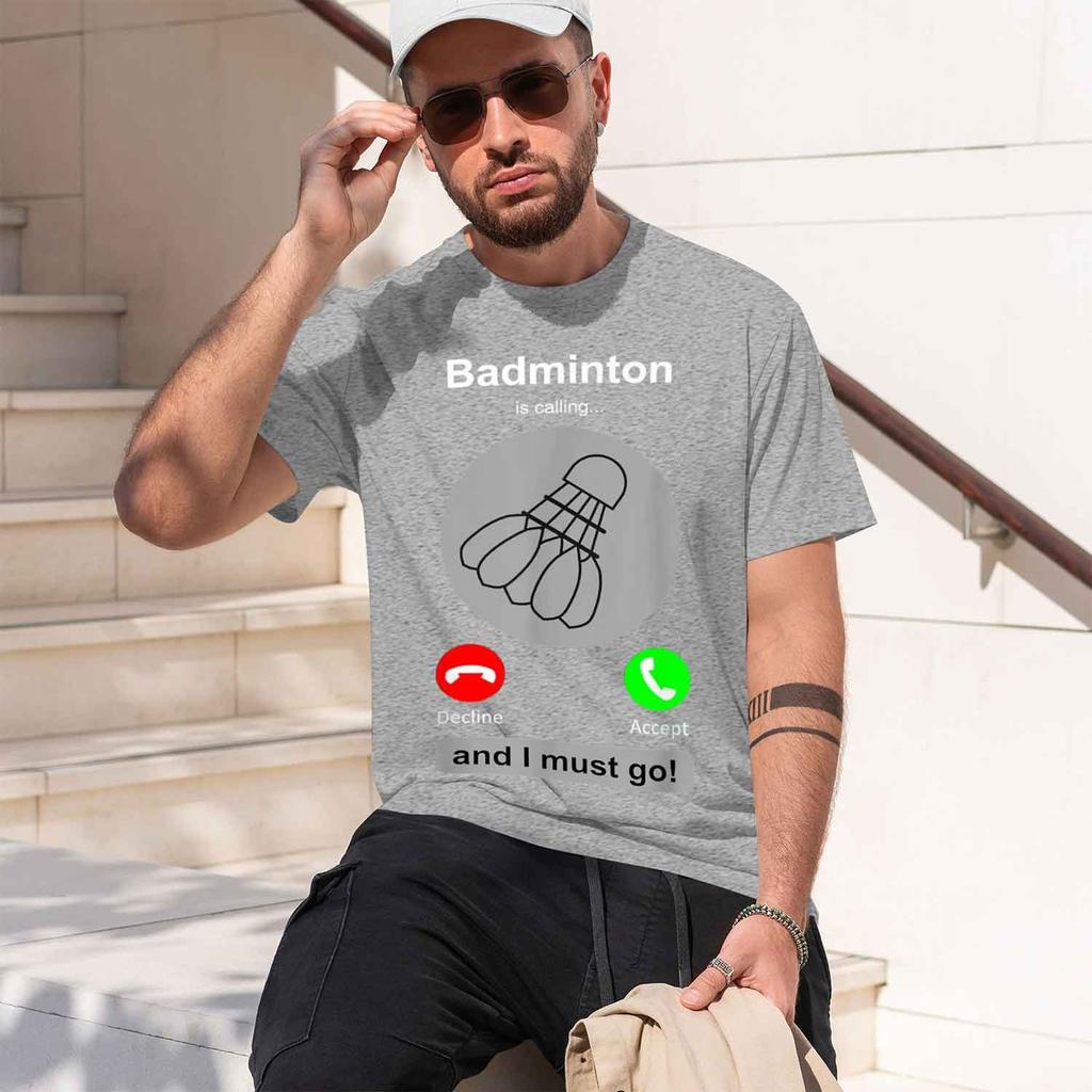 Casual Style Unisexs Tshirt Badminton Calling Graph Design For Sports Enthusiasts Summer And Spring Wear Perfect Gift For Badmint