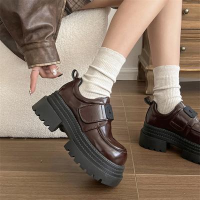 Ретро-туфли на платформе в британском стиле, женские, новые, осенне-зимние, универсальные, на липучках, Мэри Джейн, 2025 года