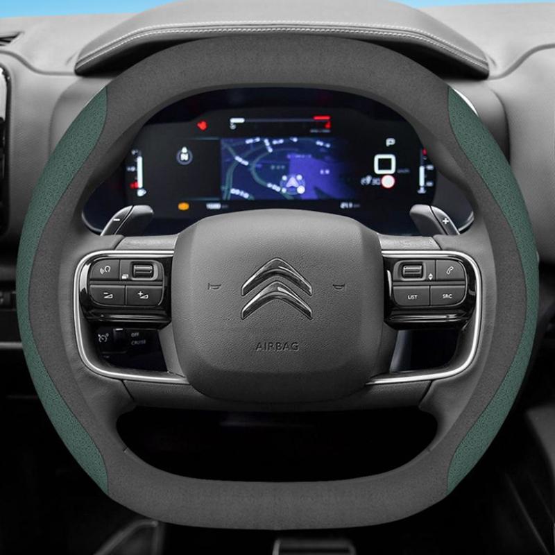 Leather Car Steering Wheel Cover for Citroen C4X C5X C5 Aircross e-Berlingo C4 2021 2022 2023 2024 Auto Interior Accessories
