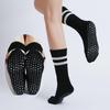 High-Top Yoga Socks with Thick Towel Bottom, Soft Combed Cotton, Glue-Dot Design for Slim Calves
