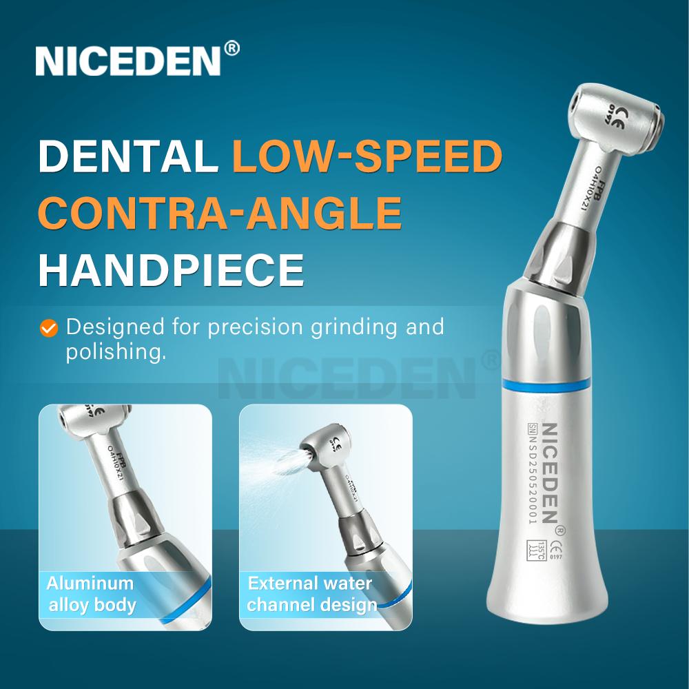 Niceden Dental 1: 1 Slow Low Speed Handpiece Push Button Contra Angle Taking Bur Cartridge