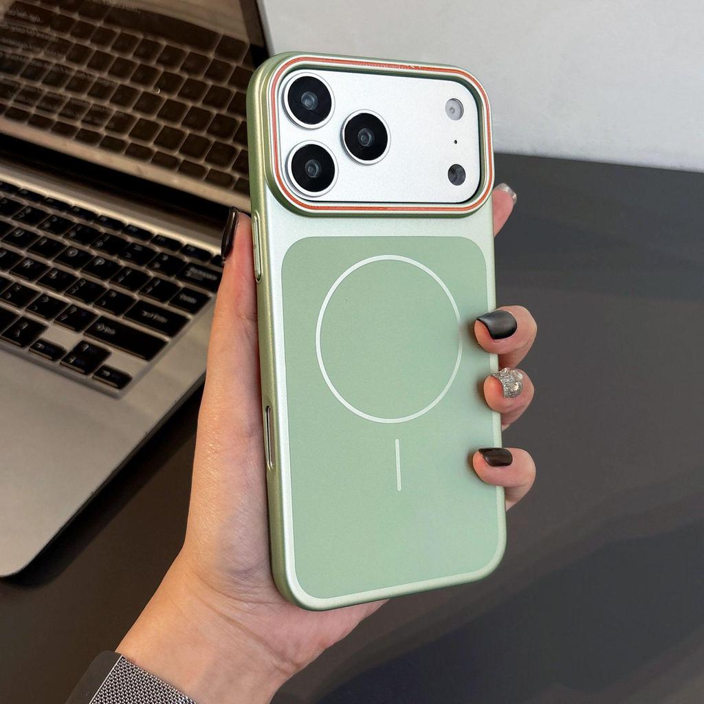 Однотонный матовый жесткий чехол для iPhone 13-17 Pro Max - Ударопрочный, Большое отверстие, Совместим с магнитами