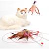 Bite resistance with Bell Pet Entertain Toy Cat Teaser Stick Kitten Teaser Wand Cat Feather Wand