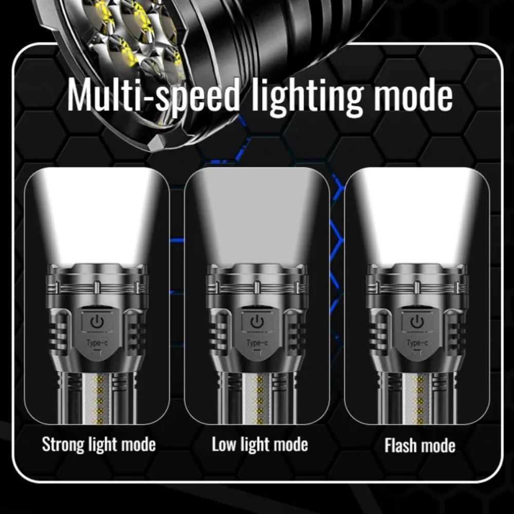 9-светодиодный фонарик высокой мощности с USB-зарядкой, мощный световой фонарь с зумом Cob для кемпинга, рыбалки, аварийного магнита