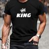 King With Crown Minimal Print T-Shirt Breathable Cool, Comfortable Wear,Daily Casua