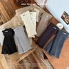 Thick and Warm Grey Leg Coverings for Women In Autumn and Winter, Piled Socks, Folded Deer Fur Metal Label Long Socks