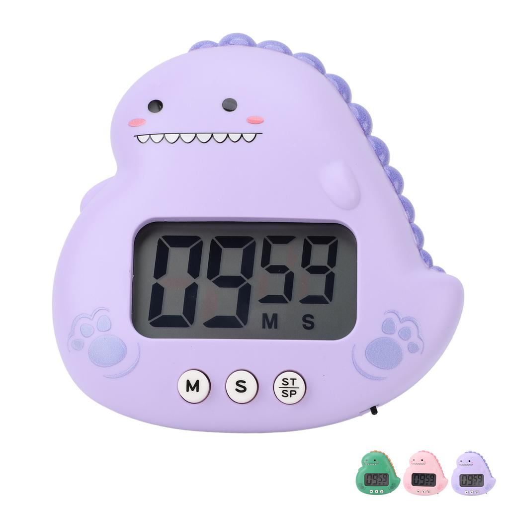 Милый детский таймер с динозавром, большой ЖК-дисплей, громкий будильник, цифровой кухонный таймер, магнитный таймер обратного отсчета