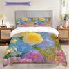 Blossoms Pattern Bedding Quilt Set Quilt Cover Pillowcase Home Decoration Birthday Gift (1 * duvet cover + 2 * pillowcase, without core)