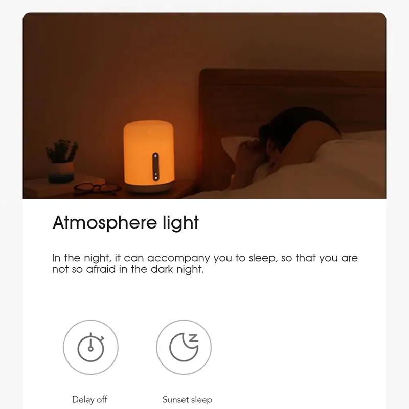Xiaomi Mijia Smart Bedside Lamp 2 Voice Control Night Light Work With Mi Home APP Apple HomeKit Siri Eye Protection Desk Lamp