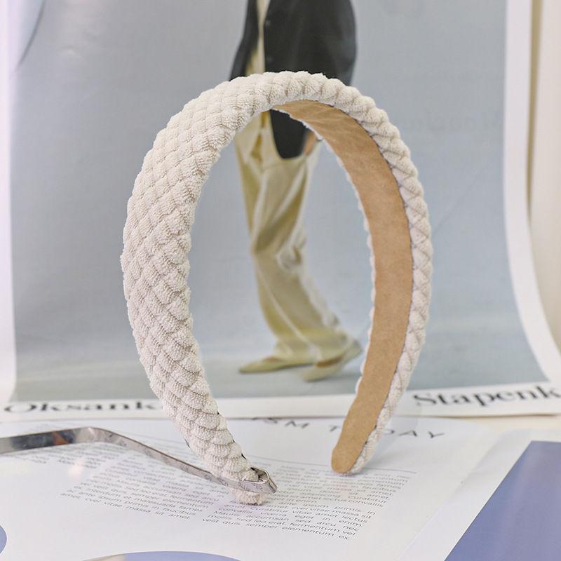 Повязка на голову в клетку с широкими полями Аксессуары для волос Вельветовая модная губка