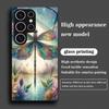 Закаленное стекло с узором стрекозы для телефона, подходит для Samsung GalaxyS26 S25 S24 S23 S22 S20FE/Ultra/Plus, противоударная задняя крышка