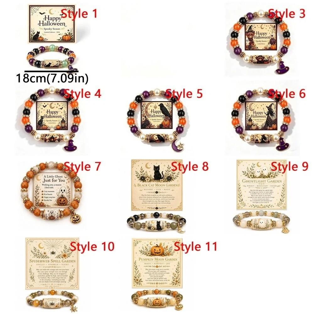 Vintage Halloween Beaded Bracelet Handmade Crystal Holiday Bracelet For Women Men