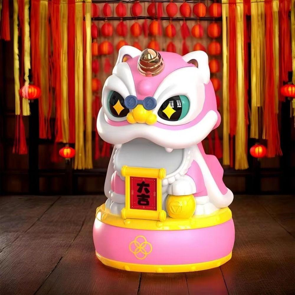 Automatic Nodding Head Desktop Wake Lion Statue Solar Shaking Head Ornament Desktop Mascot