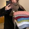 WTEMPO Winter Long Warm Knitted Plush Scarves Women's Thickened Windproof Cold-proof Versatile Casual Scarves