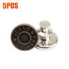5Pcs Button Pins for Jeans No Sew Instant Detachable 17mm Replacement Button Adjustable Pants Buttons Kit