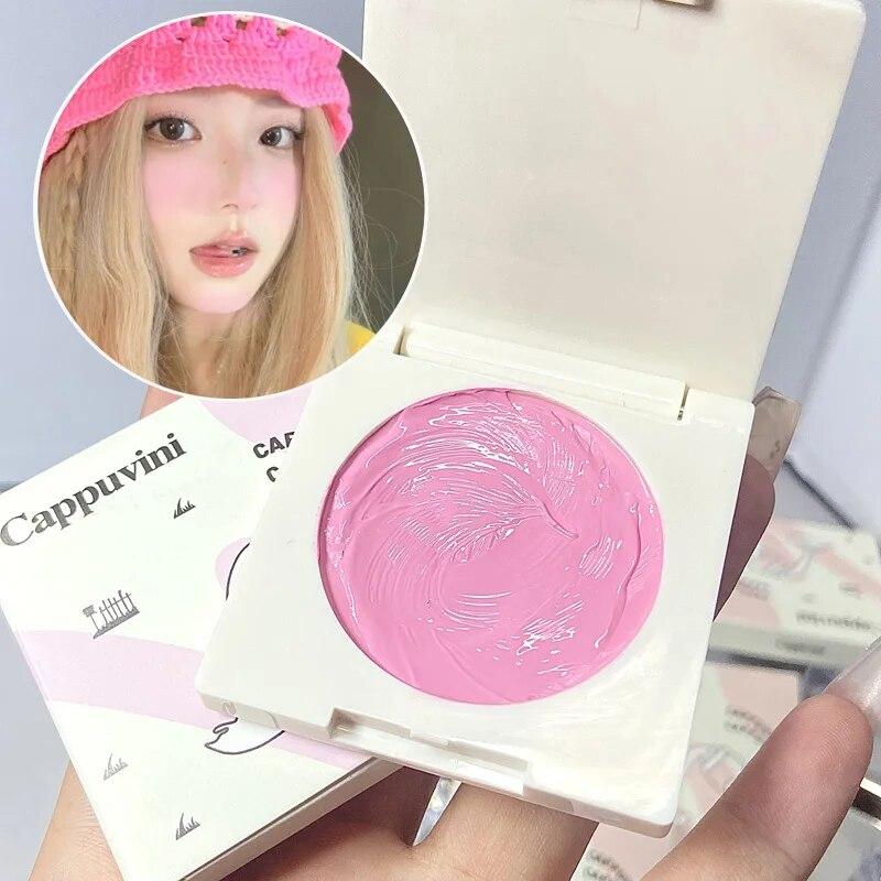 Peach Pink Creamy Blush Cheek Rouge Contouring Brightening Waterproof Eyeshadow Blusher Face Makeup Cosmetics
