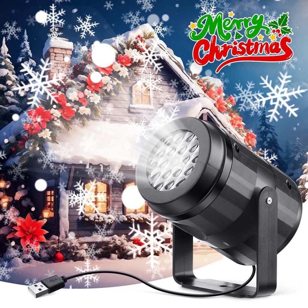 Christmas Snowflake Projector Lights Outdoor IP65 Waterproof Christmas Projector Light Projection for Party Wall Window Decor