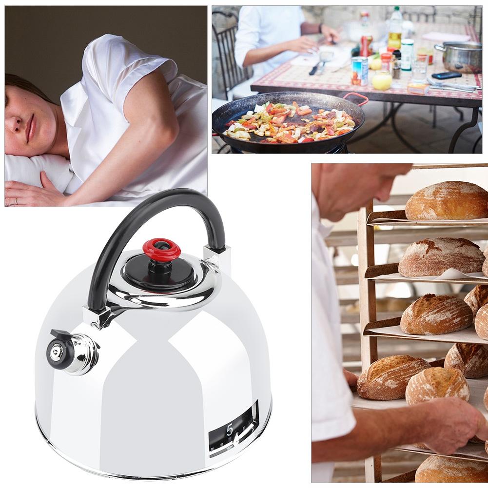 60 Minute Mechanical Kitchen Timer, Stainless Steel Wind Up Timer with Loud Alarm, for   Salon School   Cooking Baking