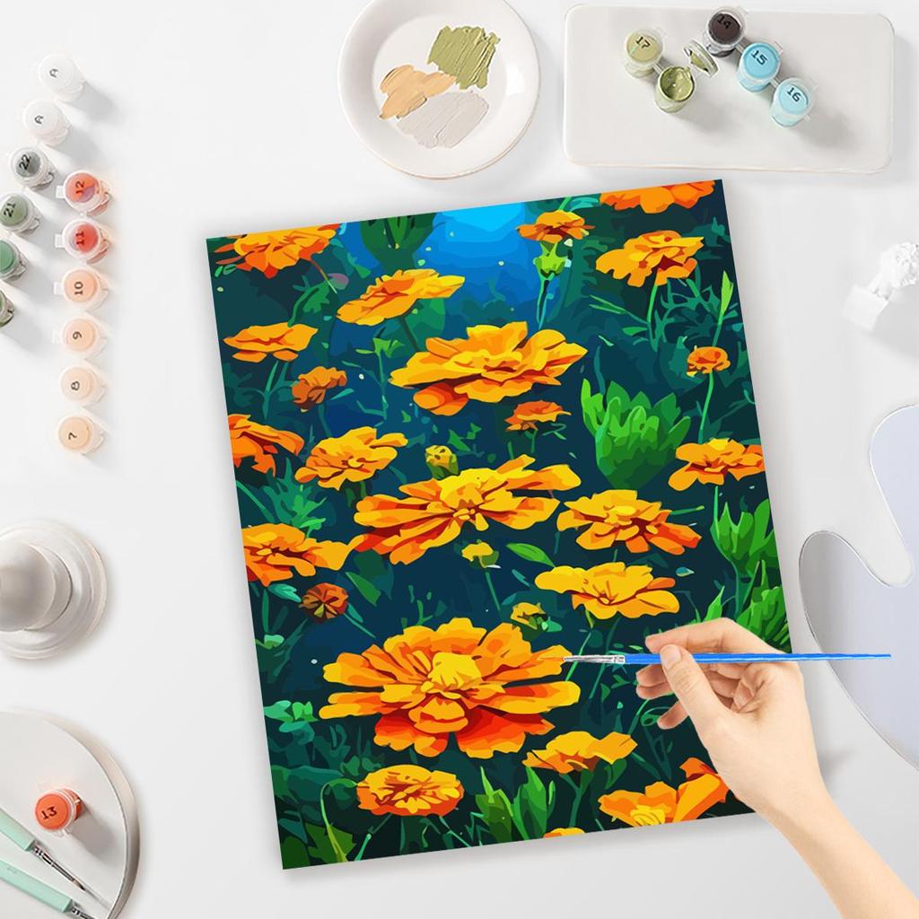 Рамка для рисования по номерам, акриловая ручная работа, желтые цветы, домашний декор, поделки для взрослых, подарок «сделай сам», картина 40x50 см