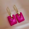 Fashion Acrylic Handbag Geometric Ear Buckle Earring Retro Temperament Exaggerated Earrings