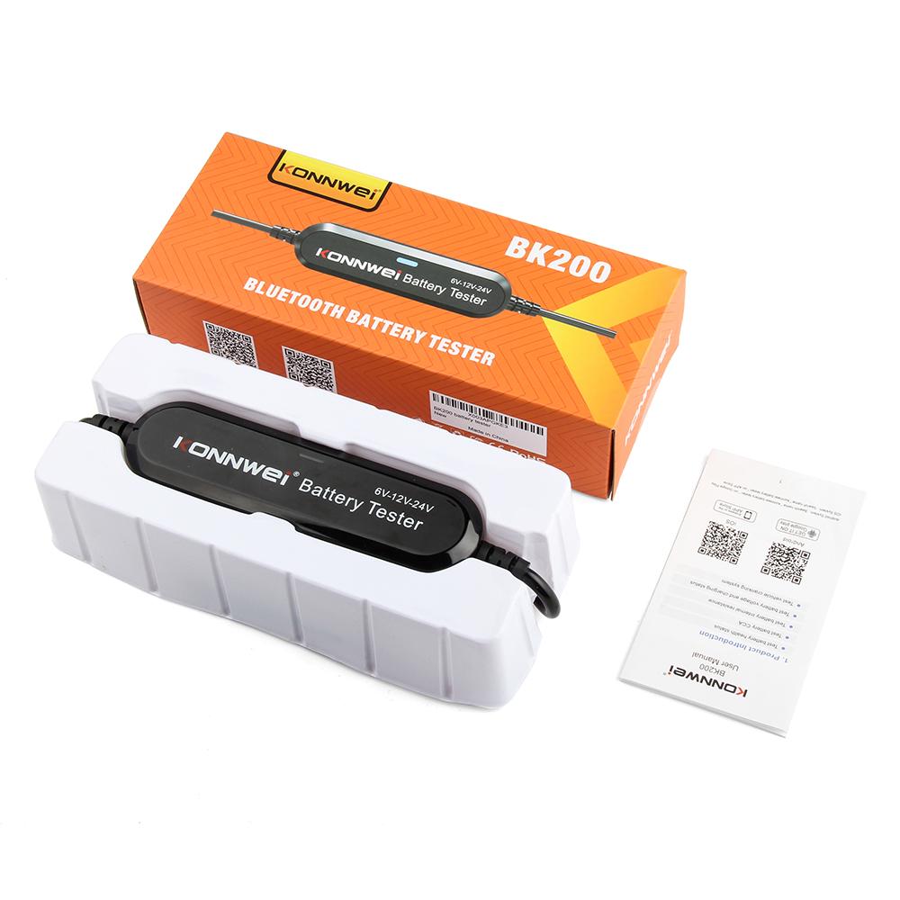 KONNWEI BK200 Bluetooth 5,0 автомобильный мотоцикл грузовик тестер батареи 6 В 12 В 24 В анализатор батареи 2000 CCA зарядный инструмент для проверки проворачивания