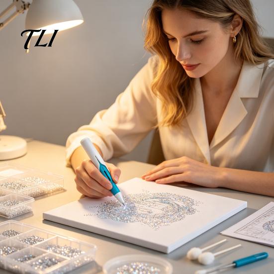 Автоматический дозатор для быстрого нанесения страз, Бесвосковой арт-пистолет с имитацией бриллиантов, Эргономичный прецизионный аппликатор для круглых страз, Поделки своими руками