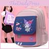 Cute Nylon School Backpack For Kids Boys Girls Trendy Cartoon Design Large Capacity