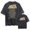 Retro Rock Arctic Monkeys Music Album Graphic T-Shrit Men's Vintage Washed Oversized Short Sleeve T Shirt Y2k Hip Hop Streetwear