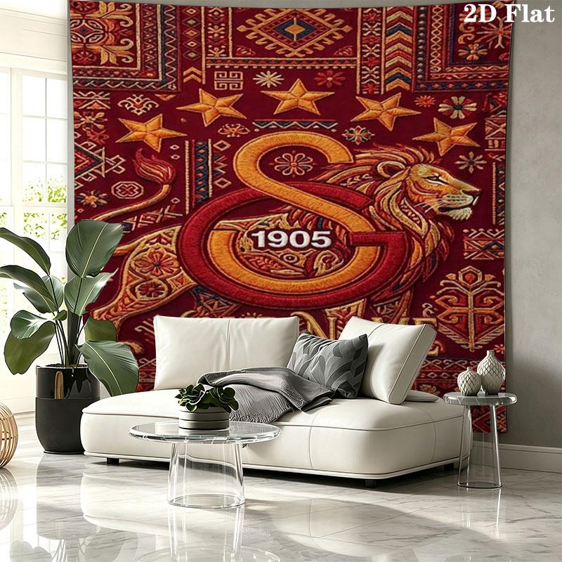 Galatasaray S Custom Name Wall Tapestry Aesthetic Wall Hanging Printed Fabric Blanket Decorative Tapestries for Bedroom Living Room Home Decor
