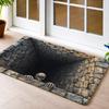 1pc, Skeleton Stone Wall Passage Non-Slip Flannel Doormat, Durable Machine Washable Entrance Rug, Highly Versatile Door Mat for Kitchen, Bedroom, Bath