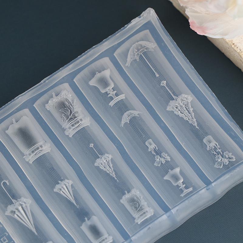 3D Кружевной Зонт Силиконовая Форма для Маникюра DIY Декор Ногтей Прозрачный Шаблон для Маникюра Зонт Силиконовая Форма для Маникюра Подарок