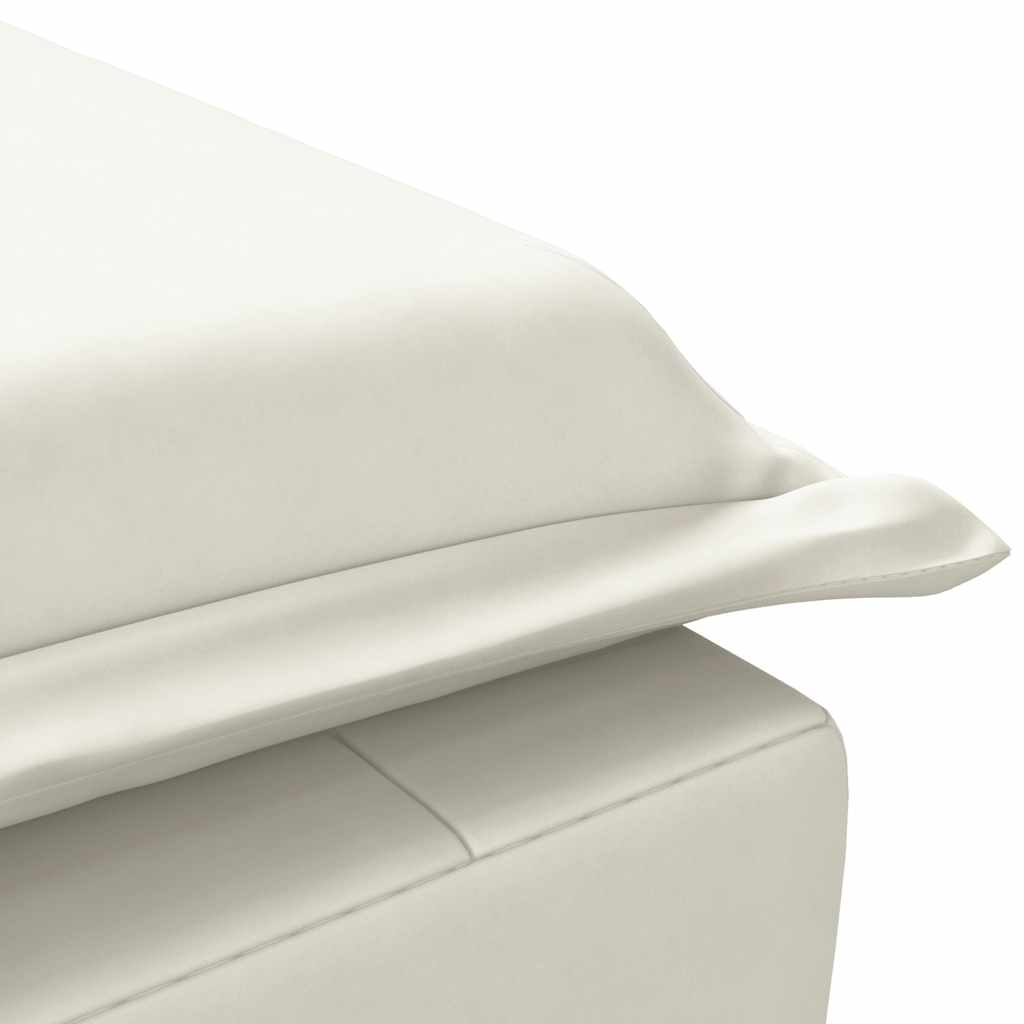 Massage Chaise Lounge with Neck Roll Cream Velvet