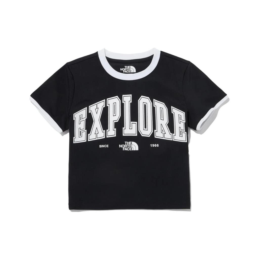 THE NORTH FACE Crop Tops Women's Black Crew Neck Moderate (Unisex) Crop Tops NT7UP31M