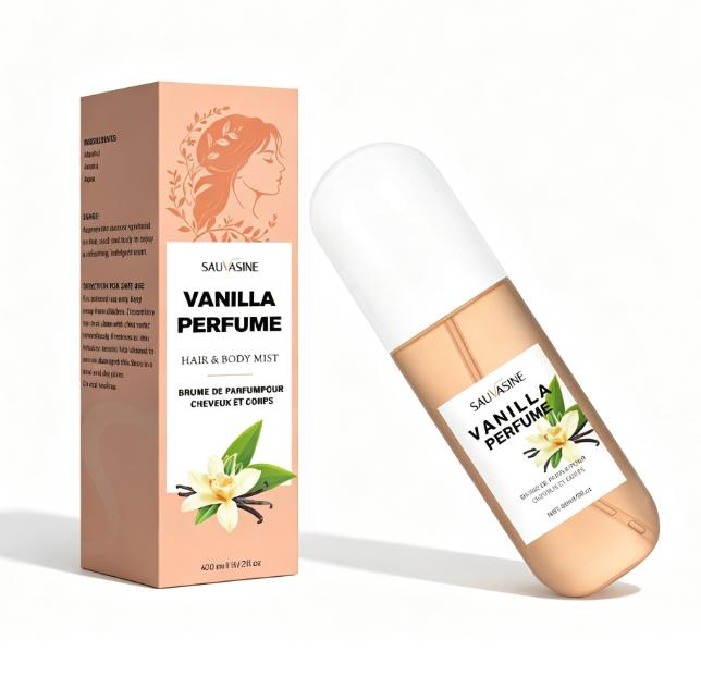 SAUVASINE Vanilla Hair and Body Mist Long-Lasting Fragrance Refreshing Hydrating Portable Hair Perfume Body Spray