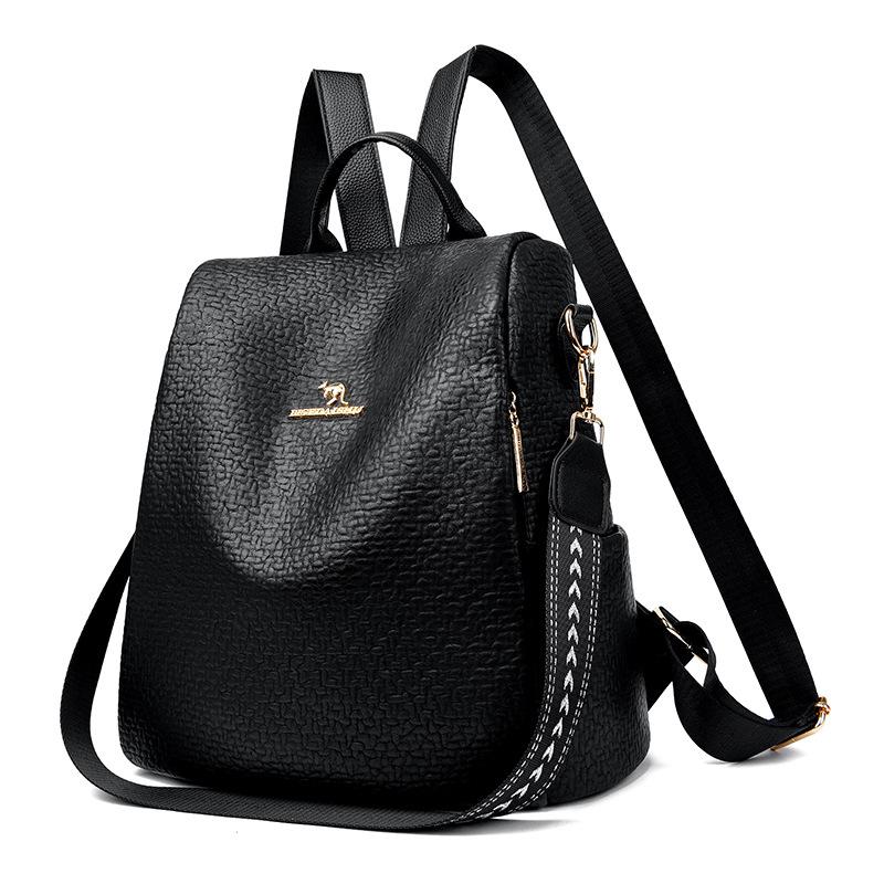 Мягкий кожаный рюкзак, многофункциональная сумка, противоугонный рюкзак, простой, универсальный, большой емкости, дорожный школьный ранец