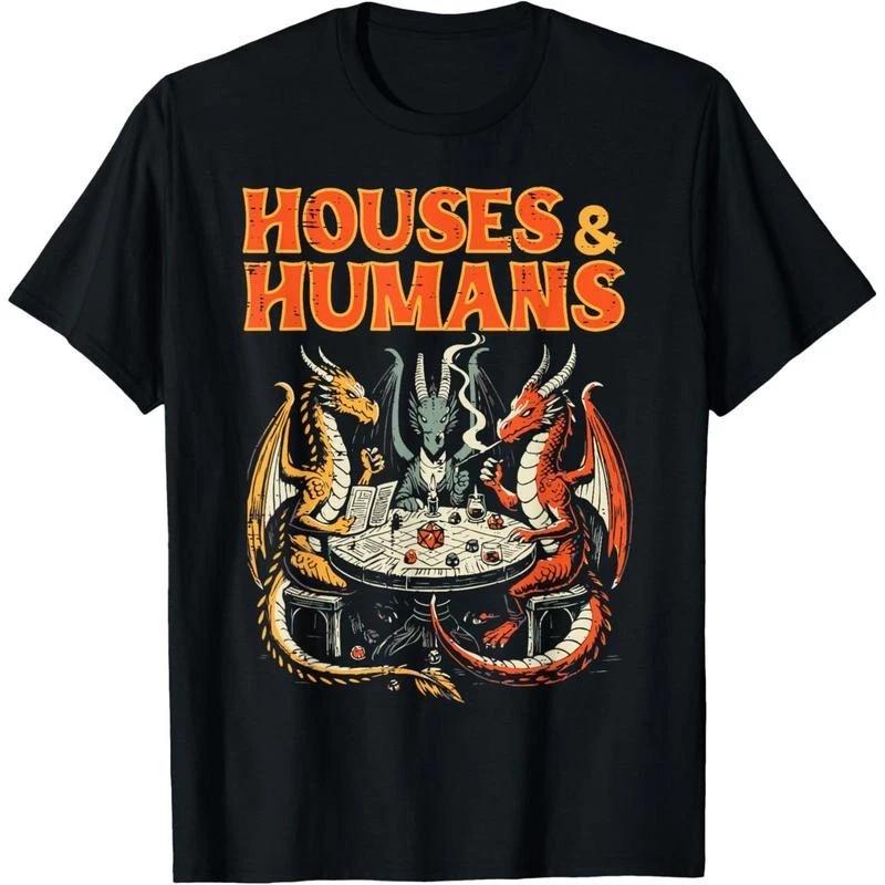 Gaming Houses Humans Funny Rpg Parody Gamer Men T-Shirt