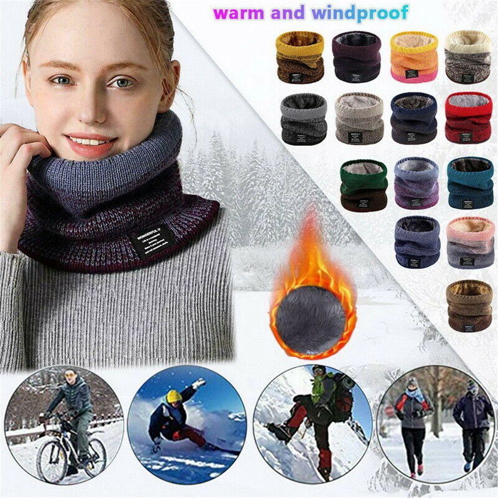 Men Women Soft Thick Neck Warmer Shawl Scarf Thermal Fleece