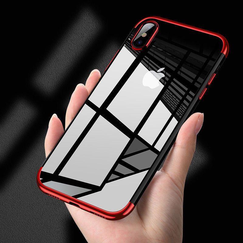 Чехол для iPhone X 8 7 6s Plus, гальванизированный, силиконовый, ультратонкий, прозрачный, мягкий