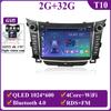 Android 16 multimédia Radio lecteur de voiture GPS Navigation DVD NO 2DIN pour Hyundai I30 Elantra GT 2012 - 2017 écran d'unité principale QLED