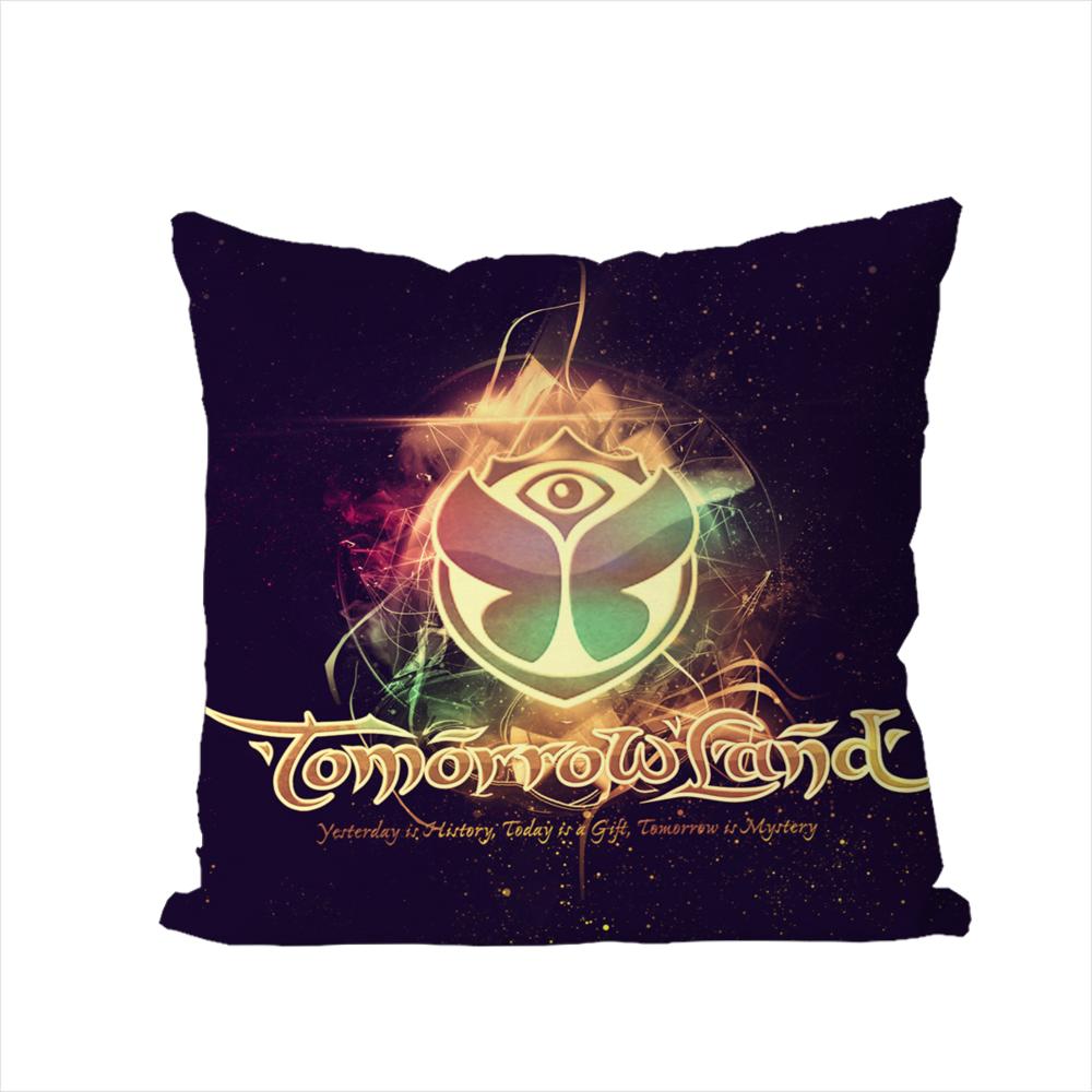 Подушка с принтом музыкального фестиваля TOMORROWLAND для автомобиля, дивана, декора дома, двусторонняя, плюшевая, квадратная, декоративная наволочка