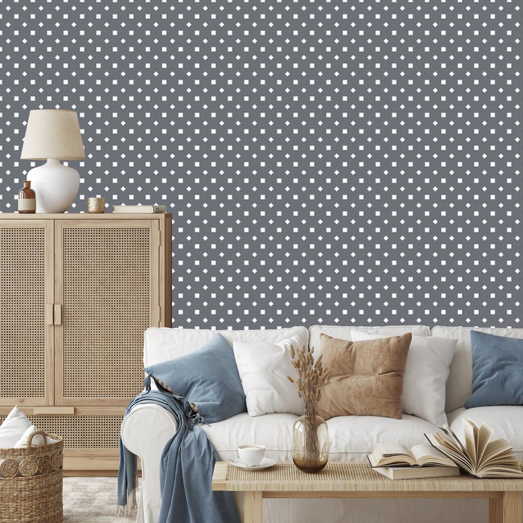 Dots Wallpaper, Gray Background, Gray Center, for Living Room and Bedroom, 50x1000