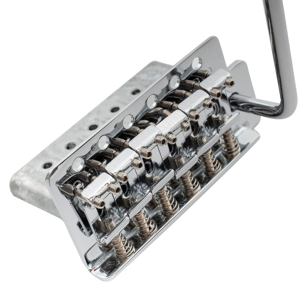 Musiclily Pro Vintage 6 Point Tremolo Unit Bridge 36mm for Short Block Squier Strat Electric Chrome 10.5mm Guitar,