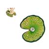 New 2pcs/set Enamel Frog And Lotus Leaf Brooch Green Color Bagpack Badages Cute Animal Pin Summer Design
