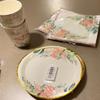 78pcs Vintage Floral Party Supplies Golden Disposable Paper Plates Cups Napkins Tableware Set for Baby Shower Birthday Tea Party